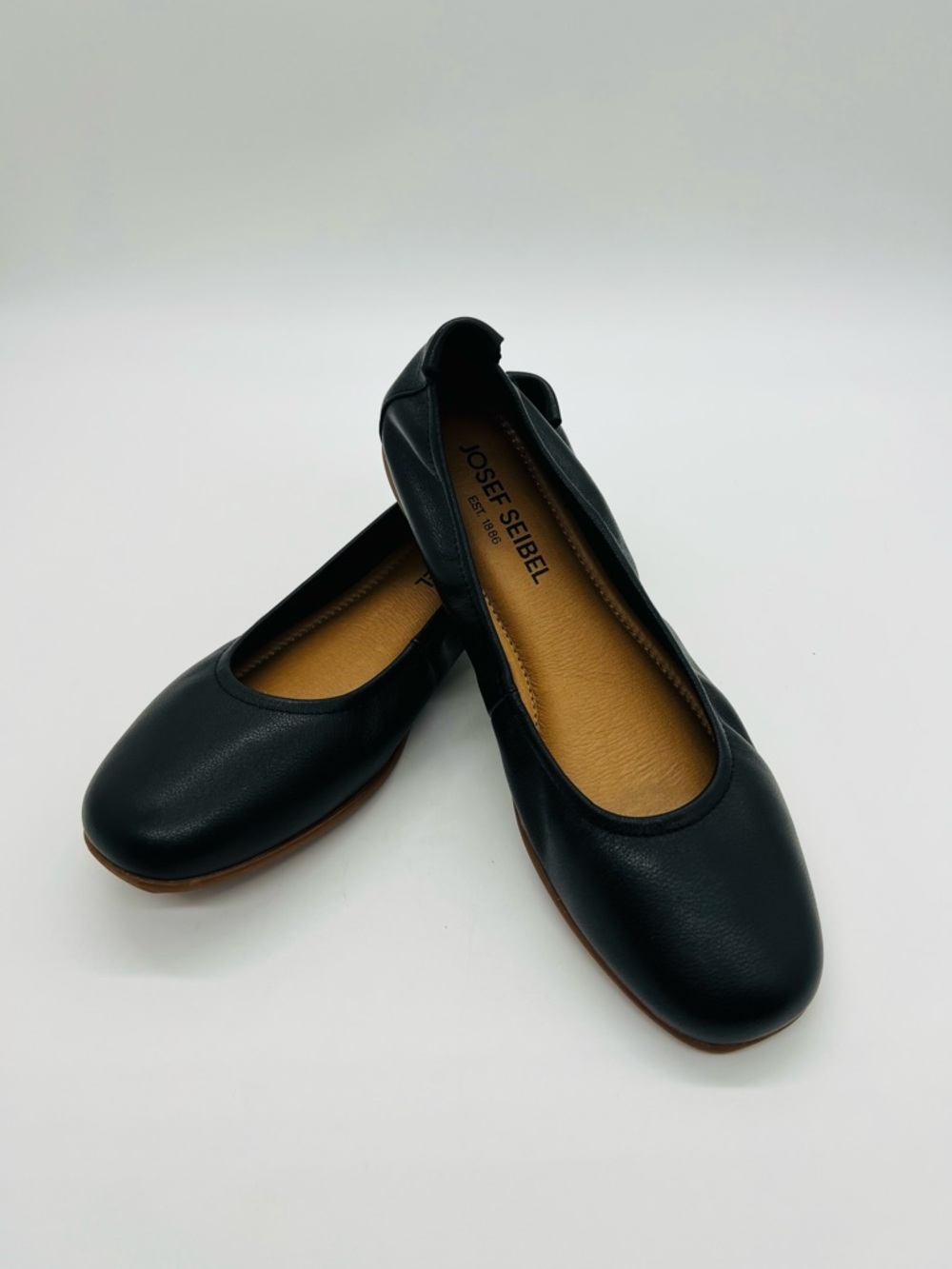 Josef Seibel Black Leather Slip-On Fenja Ballet Flats Size 6.6 - Picture 11 of 12